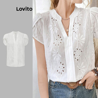 Lovito Blusa Elegante Lisa Pliced para Mulheres L108ED954 em Oferta na Shopee
