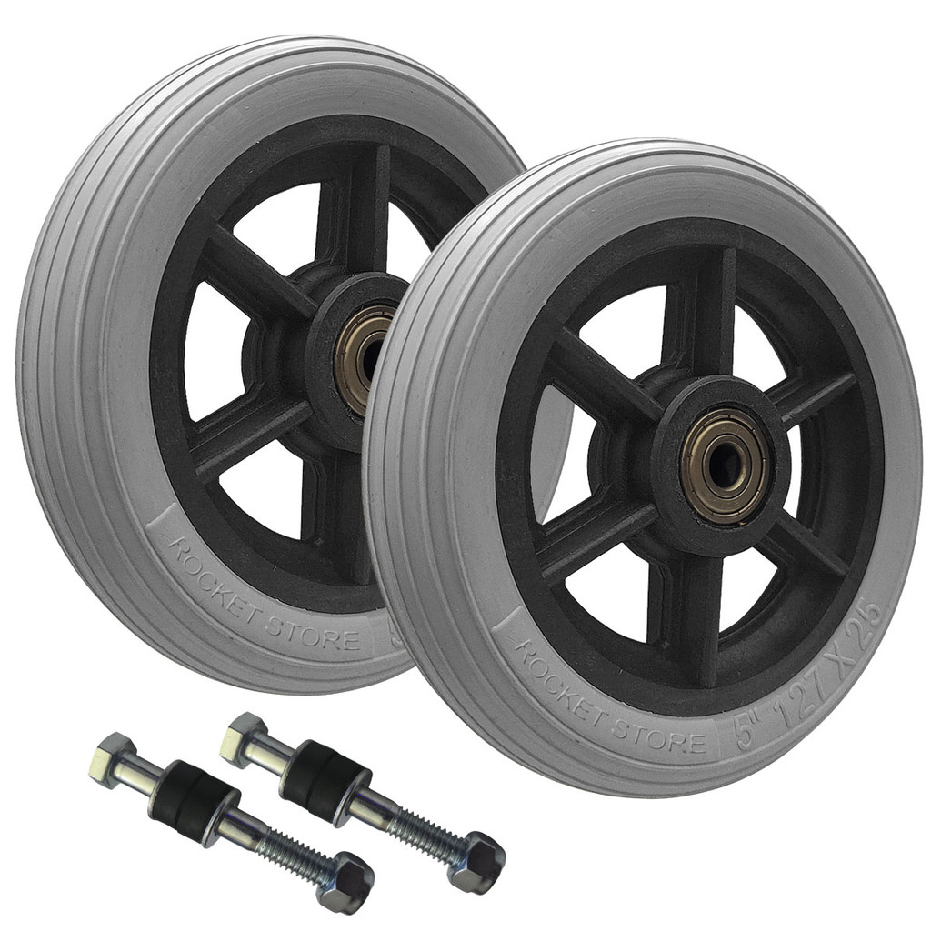 Rodinha Dianteira Cinza Aro 5 Para Cadeira De Rodas (par) em Oferta na Shopee