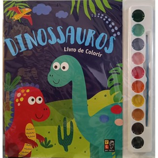 Aquarela - Livro De Colorir - Dinossauro em Oferta na Shopee
