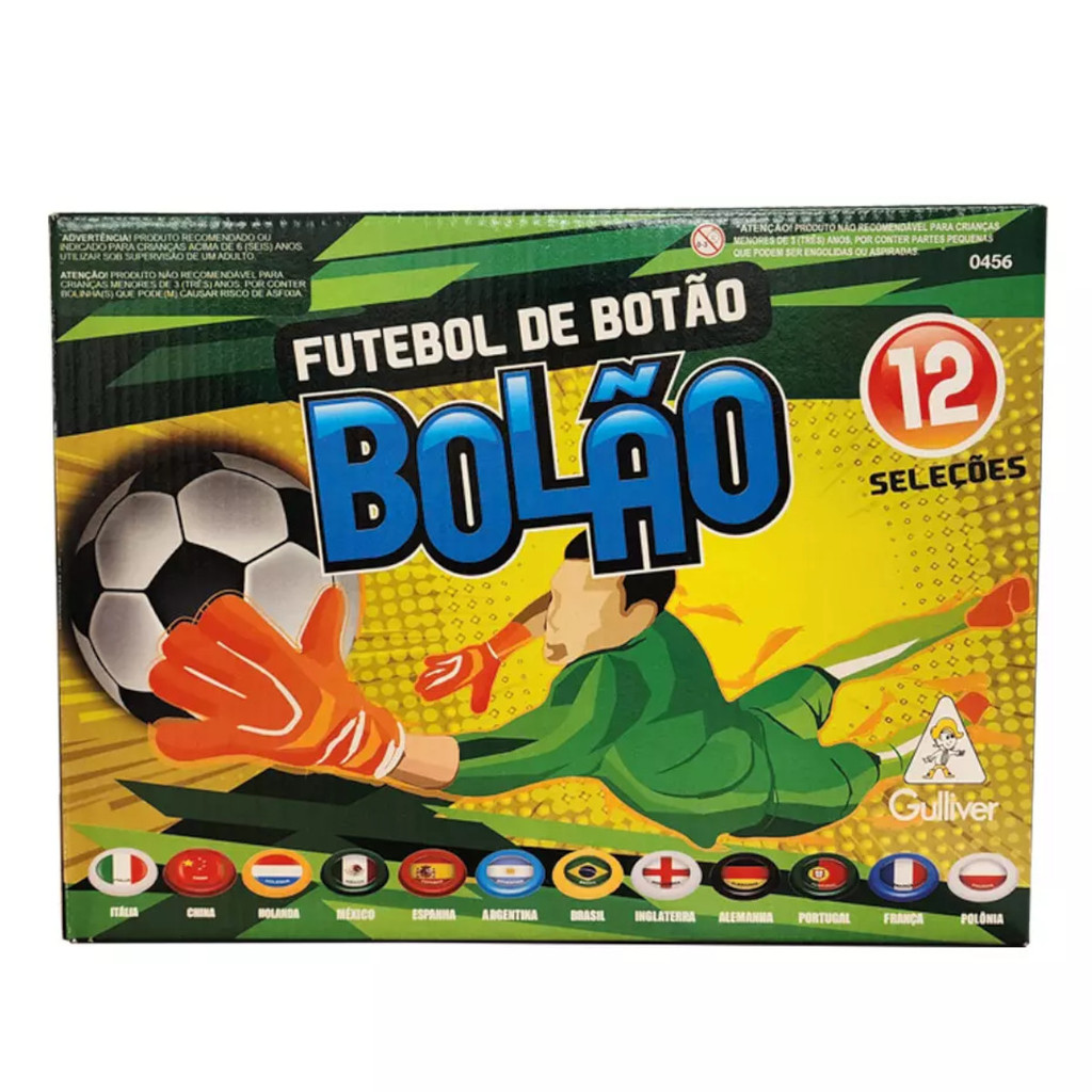 Jogo Futebol de Botão Bolão 12 Seleções - Gulliver