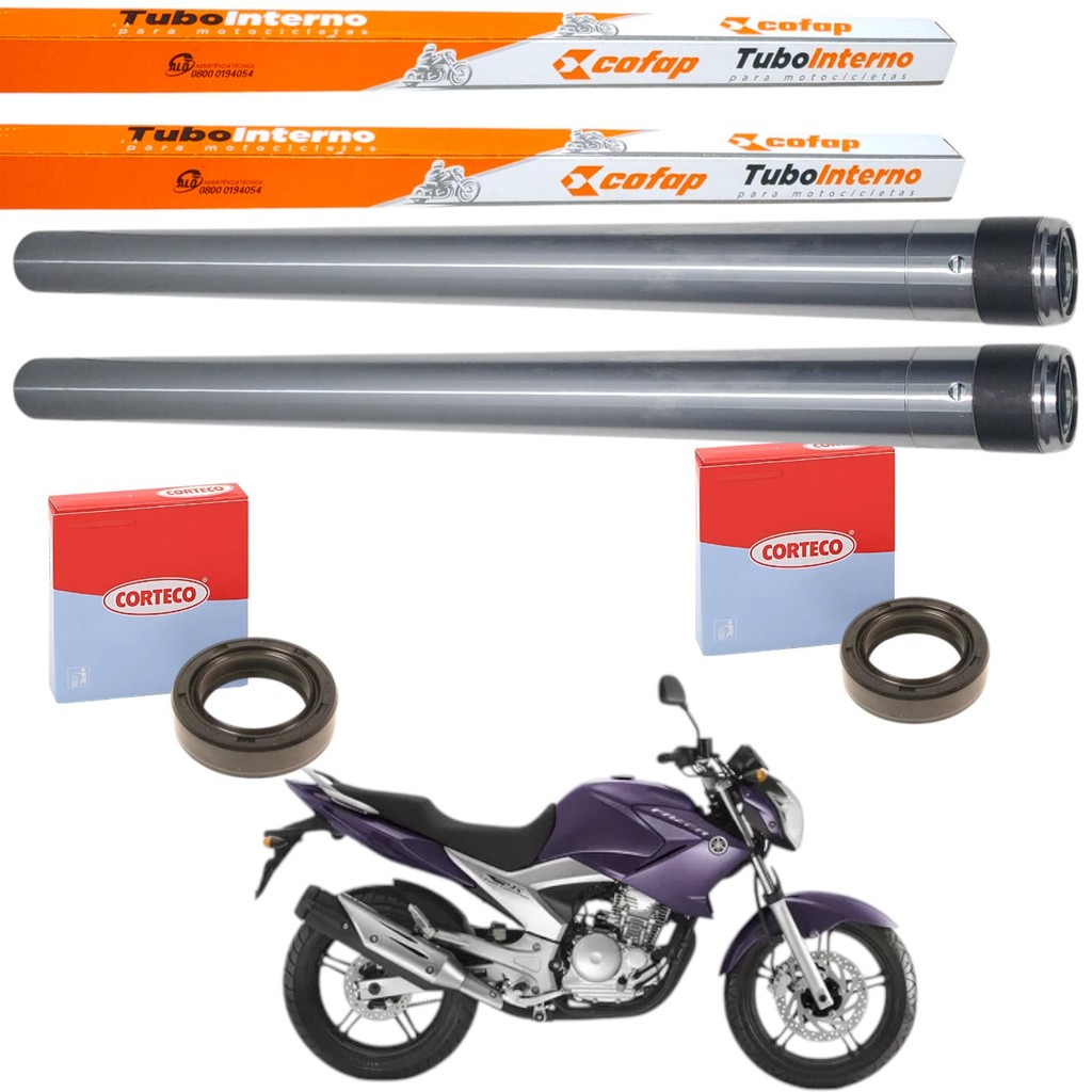 Par Tubo Bengala Cilindro Interno Original Cofap Yamaha YS 250 Fazer 2012 A 2017 + Retentores