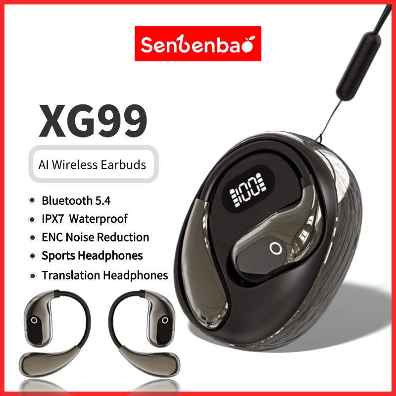 Senbenbao XG99 OWS Fones De Ouvido Sem Fio Ai Tradução Em Tempo Real 138 Idiomas Bluetooth 5.4 Para Telefones em Oferta na Shopee