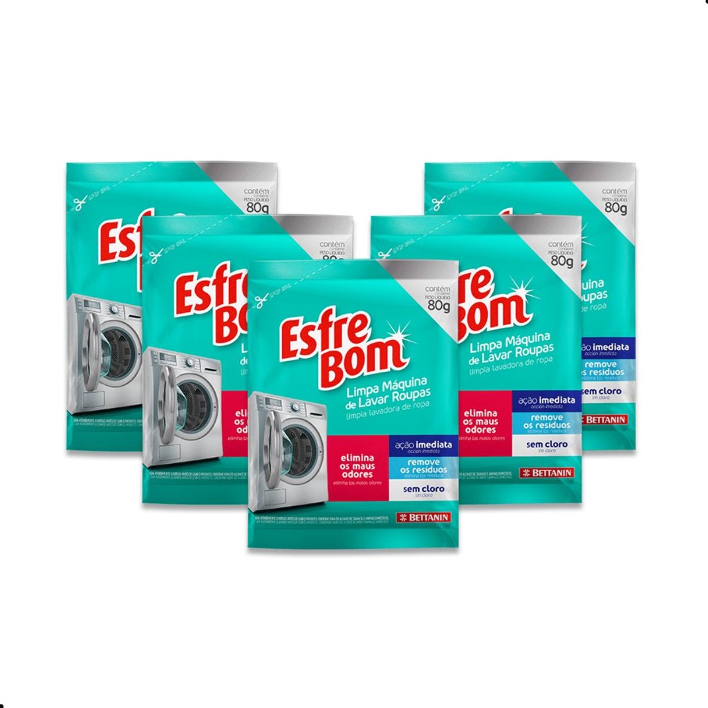Kit Limpa Máquina de Lavar Roupas EsfreBom 5 Unidades em Oferta na Shopee