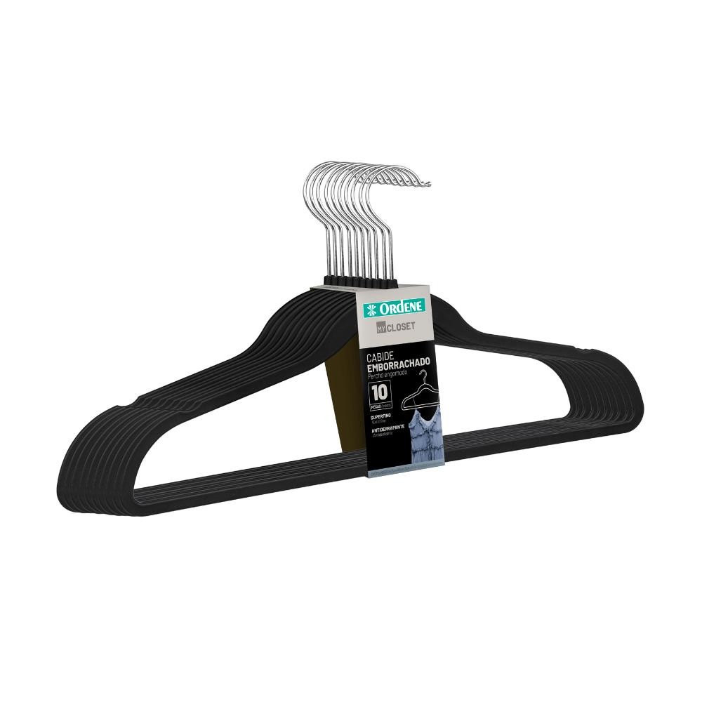 Cabide Emborrachado Preto 40,5cm My Closet Ordene 10 Unidades em Oferta na Shopee