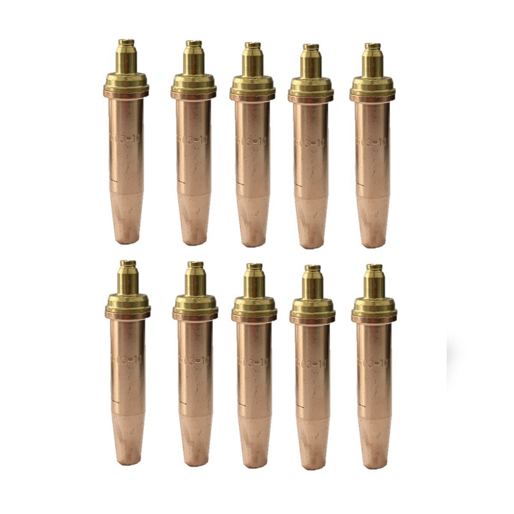 Kit 10 peças bico de corte macarico 1503 N°10 oxigênio e glp