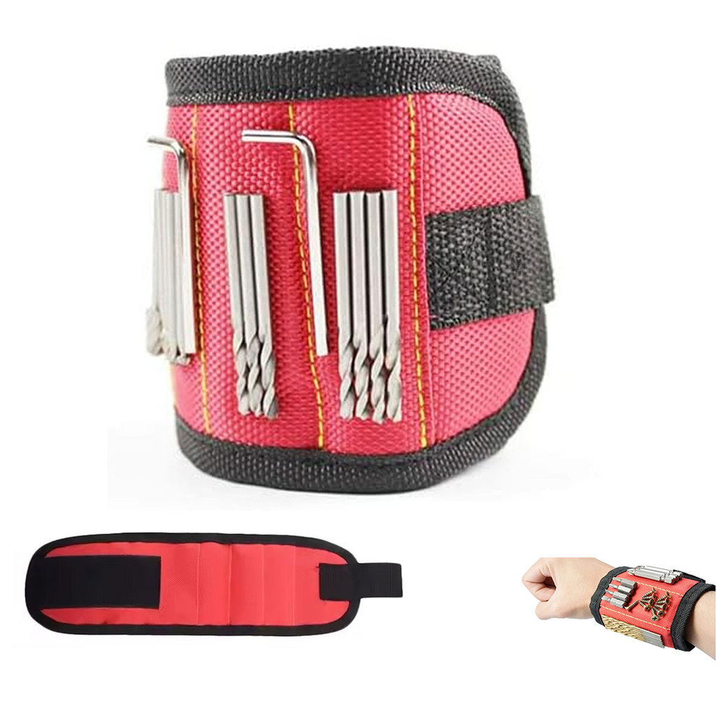 Pulseira Ima Magnetico Segura Prego Broca Parafuso Pino  Ferramenta Obra Construçao Reparo Bracelete Organizaçao