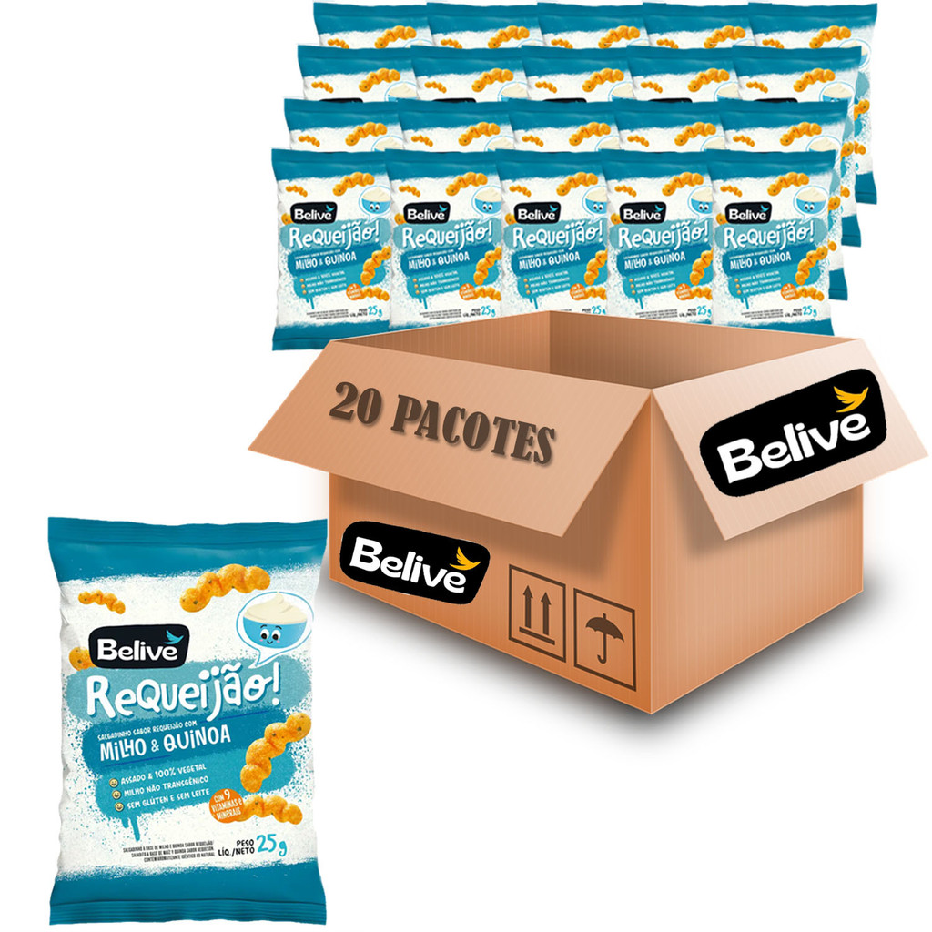 Kit c/ 20und Salgadinho sabor Requeijão 25g BELIVE