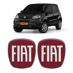 2 Adesivos Para Fiat Uno Novo 2011/2021 Vermelho - Generico