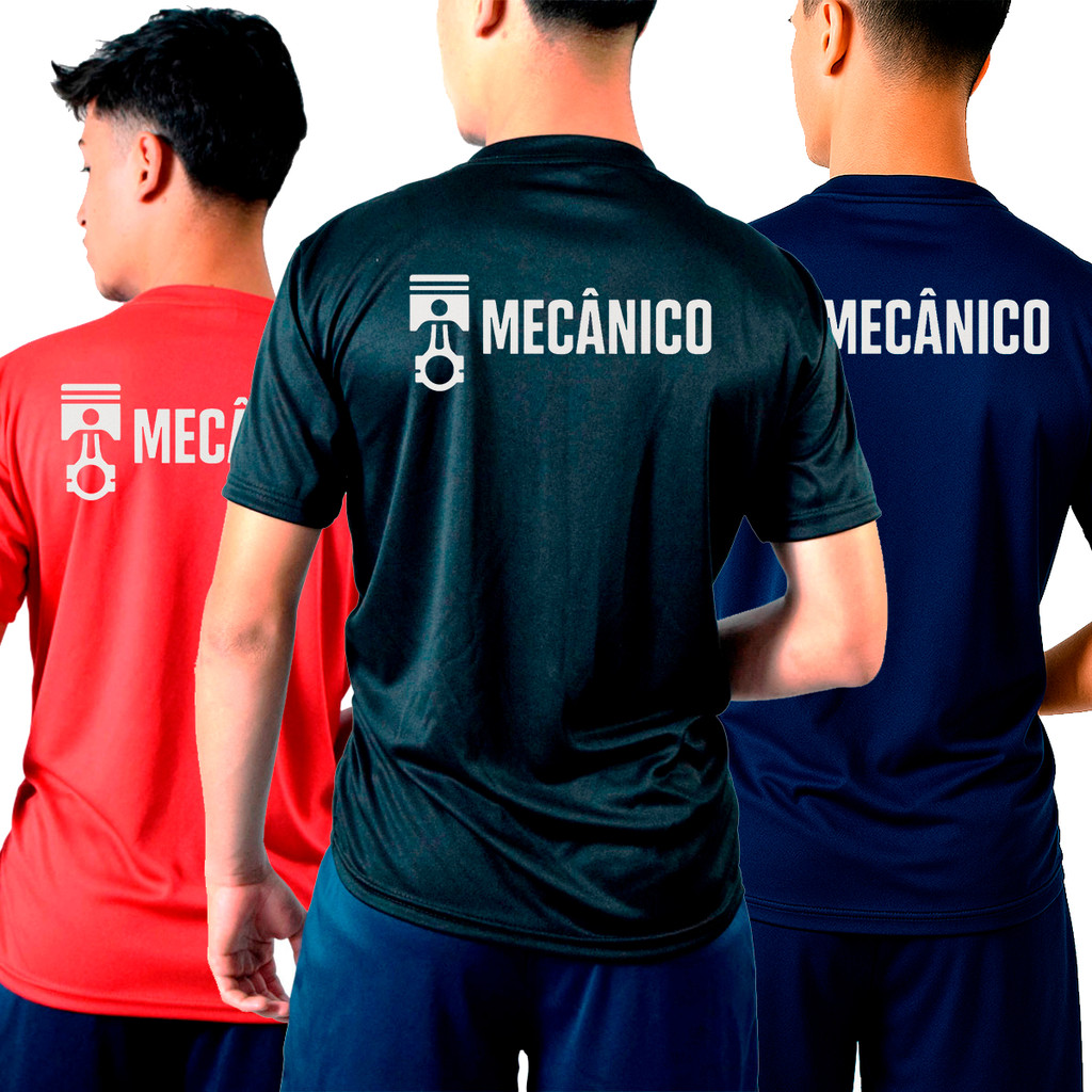 Kit 3 Camiseta Para Mecânico Oficina Trabalho Uniforme
