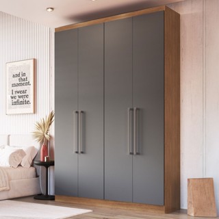 Guarda-Roupa Solteiro Oxford 4 Portas 2 Gavetas - Irm Móveis em Oferta na Shopee