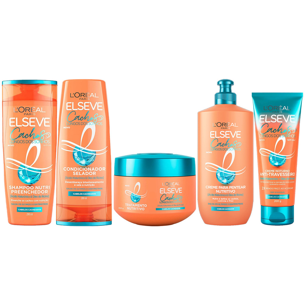 Kit Elseve Cachos Longos Dos Sonhos L'Oréal Paris - 5 Itens em Oferta na Shopee