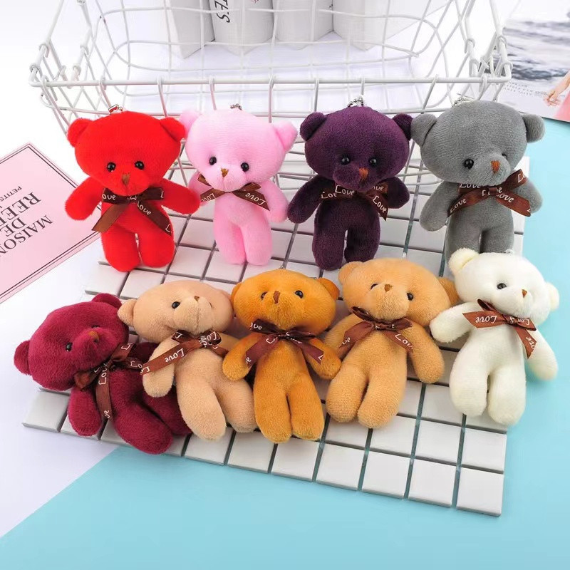 Kit 12 uns Chaveiro Com Pingente De Urso Ttedy De Pelúcia 12cm