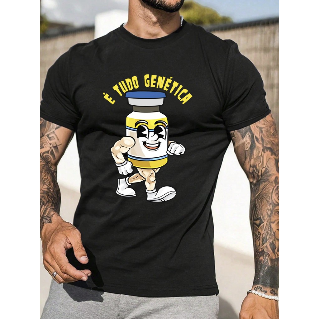 Camiseta É Tudo Genética Academia Gym Musculação Camisa  Unissex Masculino Feminino   Streetwear