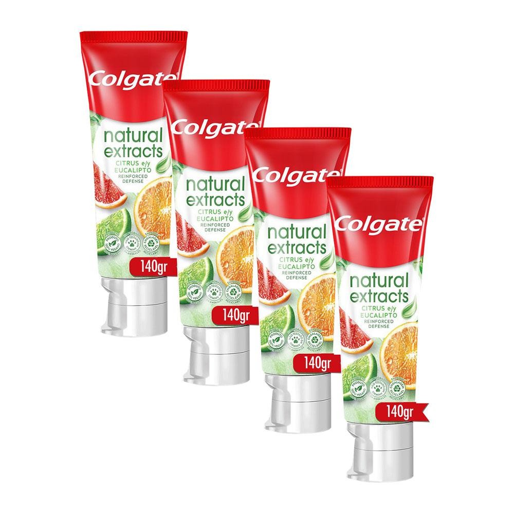 Kit 4 Cremes Dentais Colgate Natural Extracts Citrus e Eucalipto 140g em Oferta na Shopee