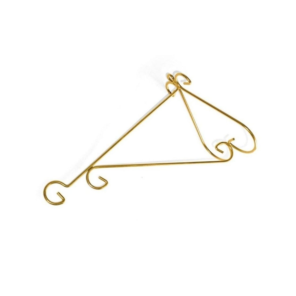 Kit 5 Suporte de Parede Luxo Mão Francesa Dourado Pendurar Vaso Arabesco Suspenso 21cm Preto De Metal - Nutriplan — imagem 2 de 2
