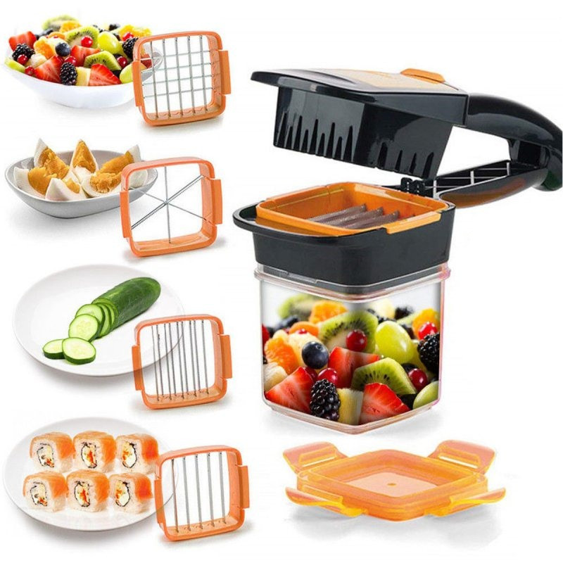 Cortador Fatiador Ralador de Legumes Nicer Dicer 5 em 1 Frutas Verduras Modelo Novidade

