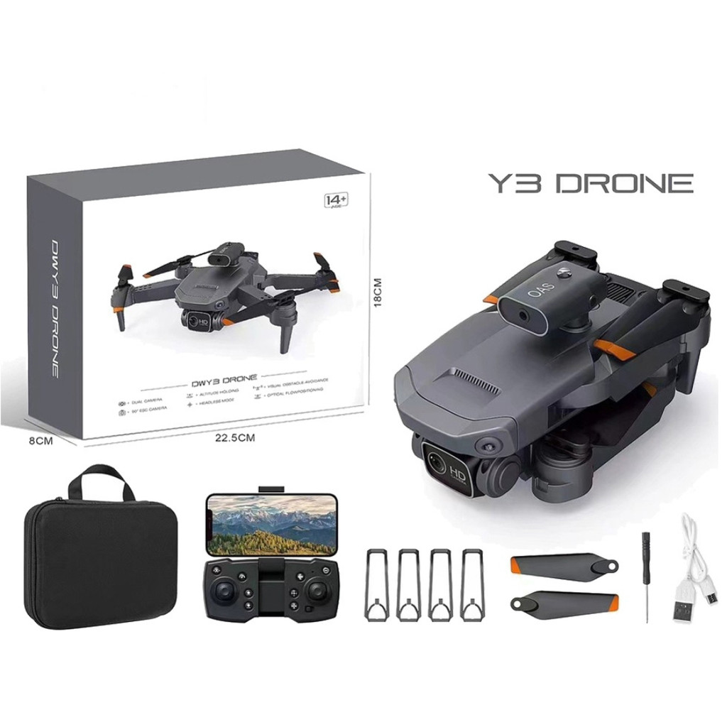 Drone Y3 Max, Câmera Dupla Wi-fi fpv 2.4GHz, 2 Baterias