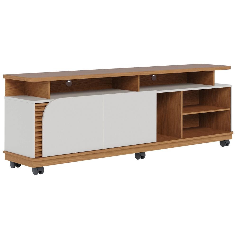 Rack para Sala Bancada de TV 75 Pol 180cm Madrid C05 Freijó/Off White Matte - Mpozenato em Oferta na Shopee
