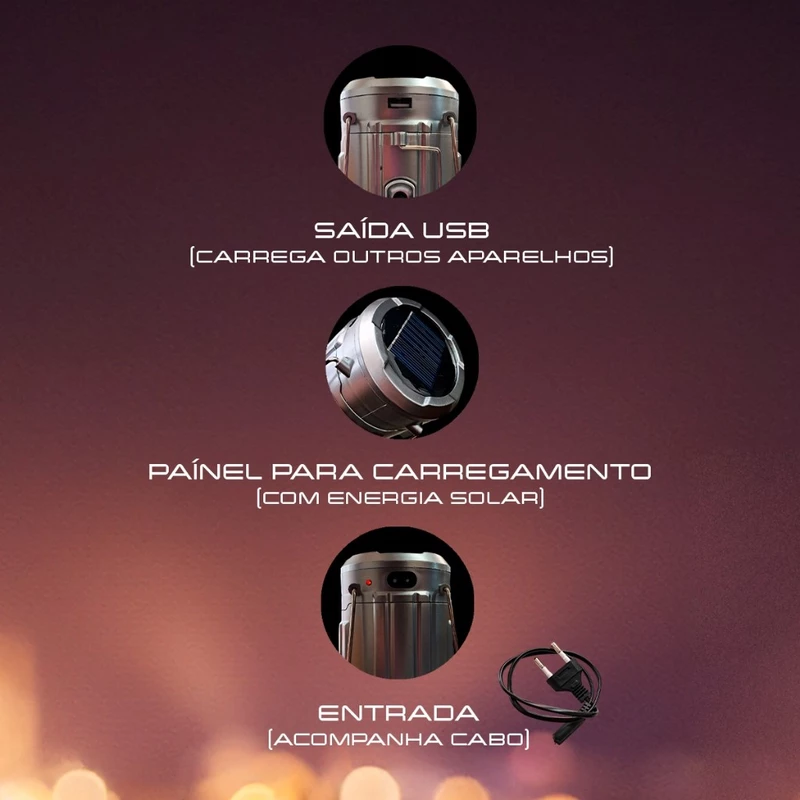 Lampião Lanterna LED 3 em 1 — foto 6