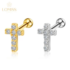 Lomiss Piercing Orelha Helix Conch Tragus Barbell Cobre Cruz Zircônia