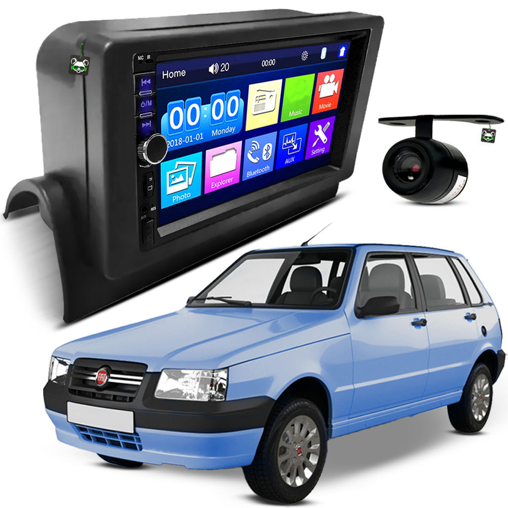 Kit Central Multimidia Espelhamento Android Ios Uno Mille 1997 A 02 03 04 05 06 07 08 09 11 12 2013 - Automobiles