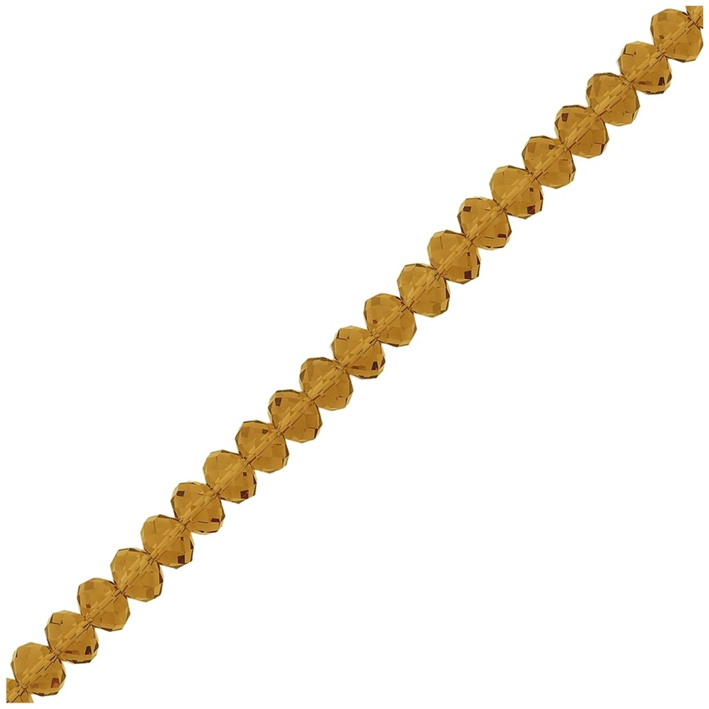 Fio De Contas Miçangas Facetadas De Cristal Mel Transparente 8mm Aprox. 68 Peças - Bijuterias Pulseiras Colares