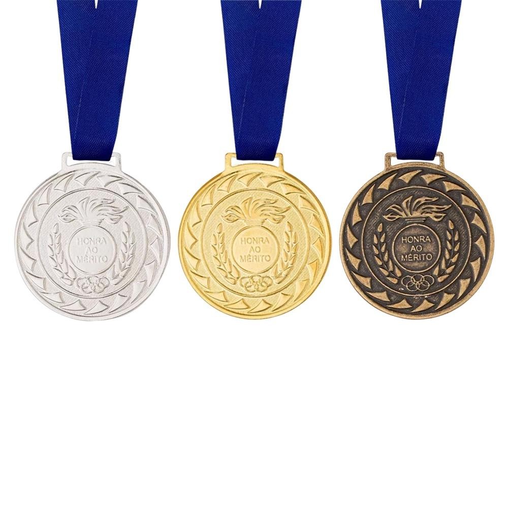 Kit 60 Medalhas Esportivas 43mm Honra ao Mérito Participação Futebol Vôlei Basquete Gincana Campeonato Futsal Pódio Espo