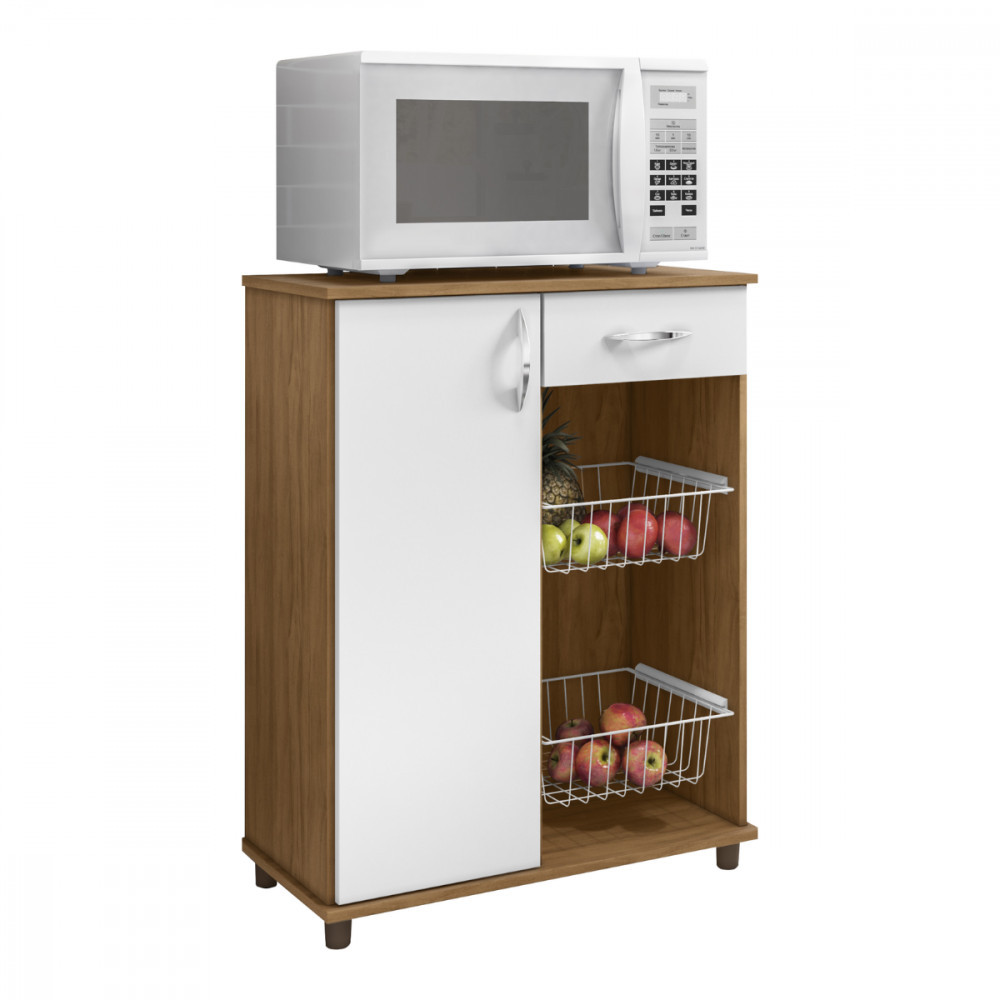 Fruteira com 2 Cestos Belize New Freijo e Branco Brilho Notavel em Oferta na Shopee