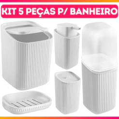 Kit Banheiro - Lavabo 5 Peças C/ Frisos Varias Cores