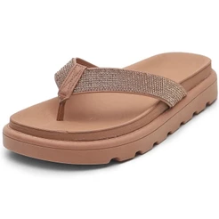 Chinelo Vizzano Flat Strass Feminino - Nude