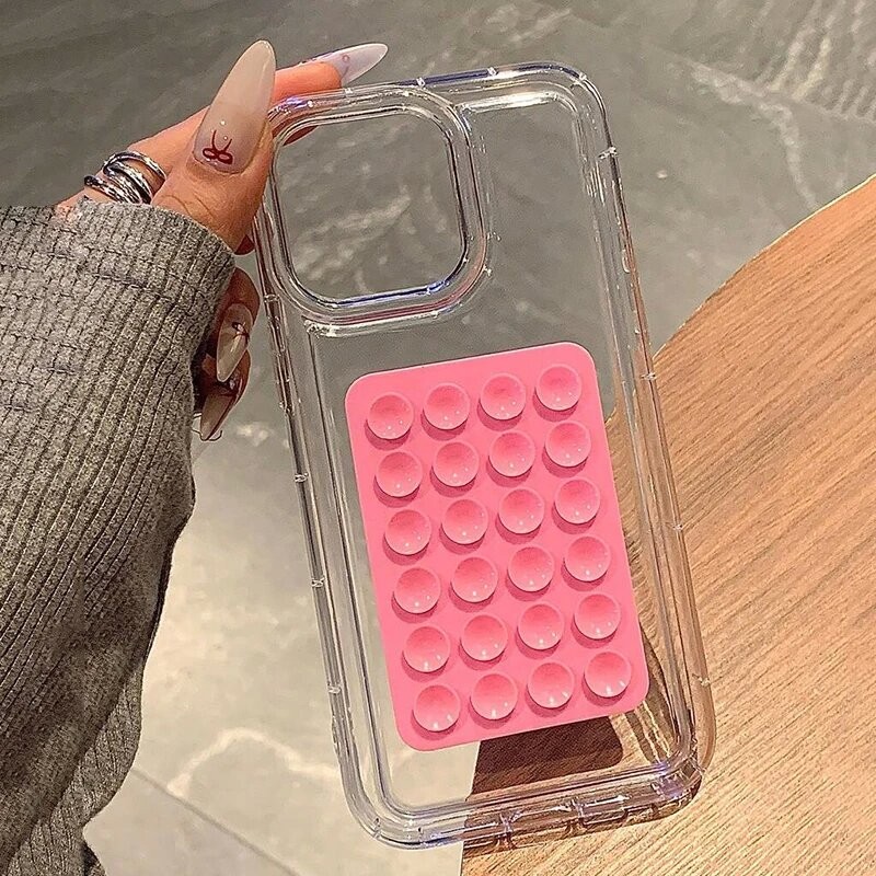 Capa De Ventosa De Silicone 3D Para Samsung A16 A15 A35 A55 A54 A14 A53 A05 A52 A23 Airbag TPU Macia Transparente