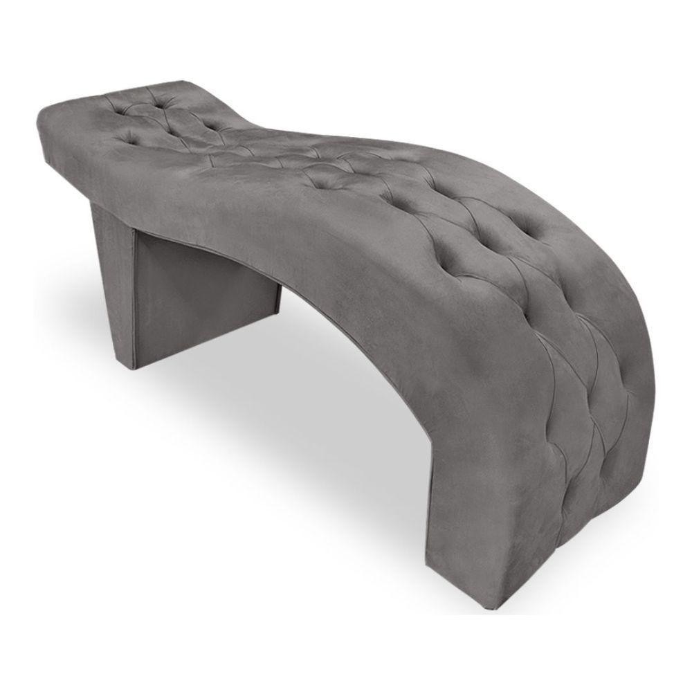 Maca Estofada Capitonê Clínica Salão Estética Suede Eduarda cinza em Oferta na Shopee