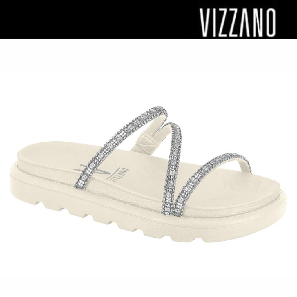 Sandália Feminina Vizzano Papete Chinelo Reveillon Strass Cinderela Original em Oferta na Shopee