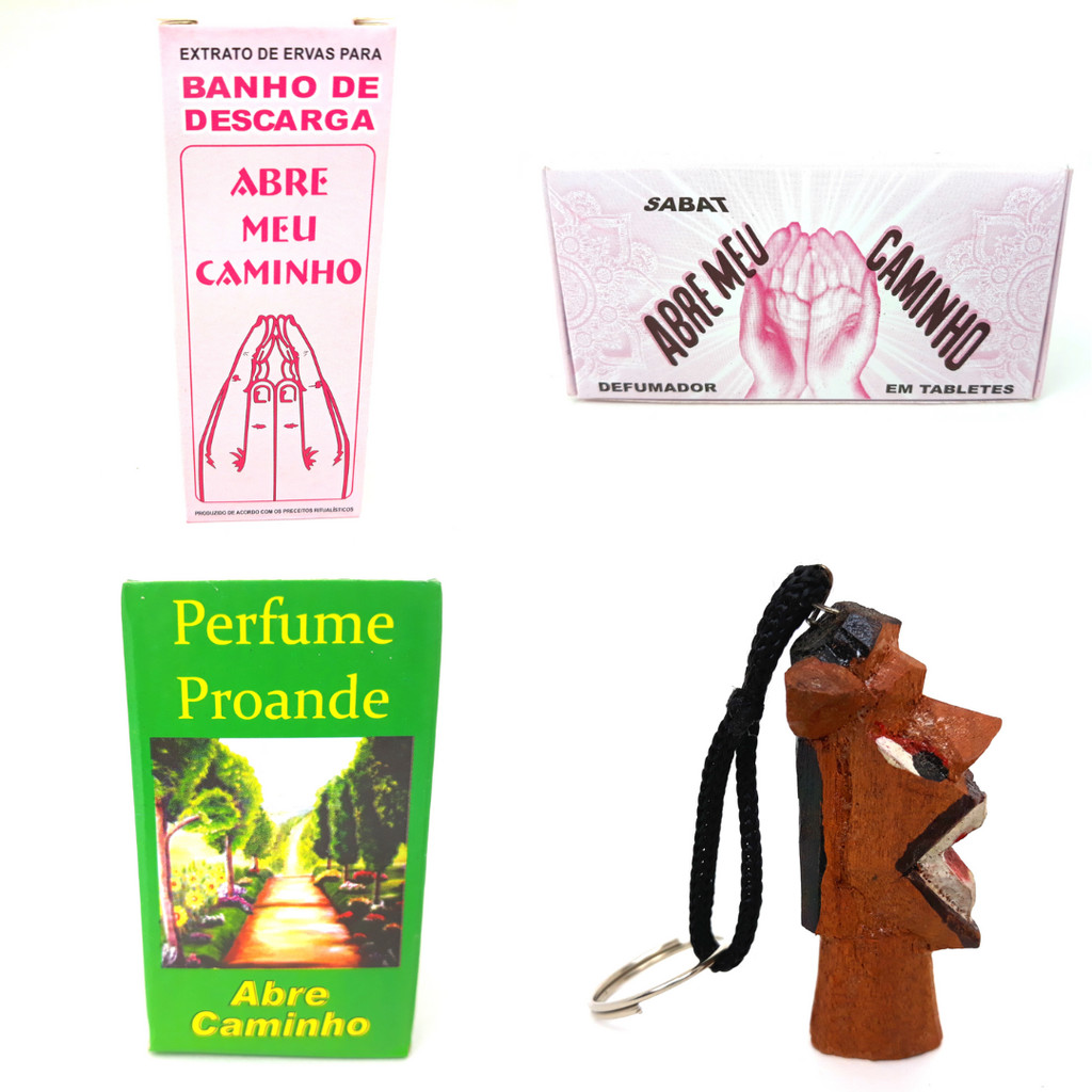 Banho Abre Meu Caminho Amor Defumador Tablete Lar Carranca Proteção Espiritual Limpeza Umbanda Kit