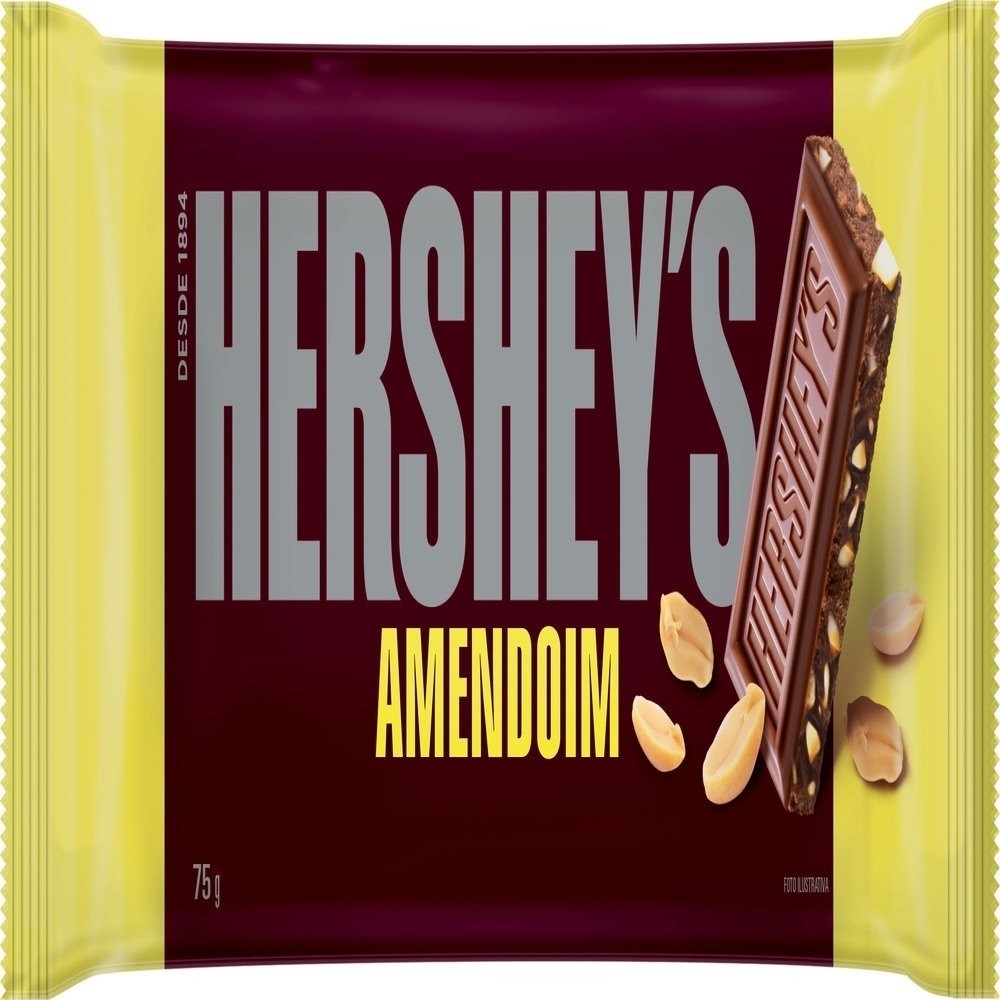 Chocolate Hersheys ao Leite com Amendoim 75g Embalagem c/ 18 Unidades - Food & Beverages