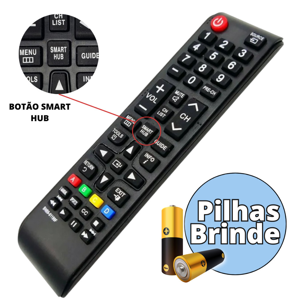 Controle compatível com Samsung Smart TV