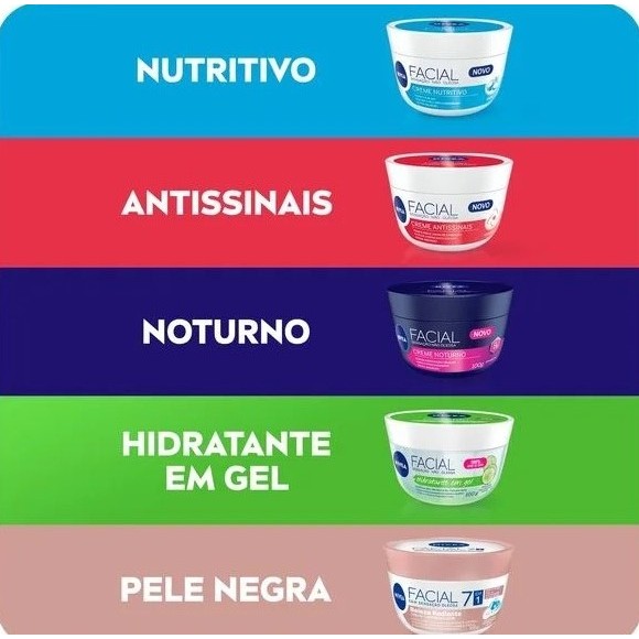 Creme Facial NIVEA 100g  NOTURNO - GEL - NUTRITIVO - ANTISSINAIS - BELEZA RADIANTE