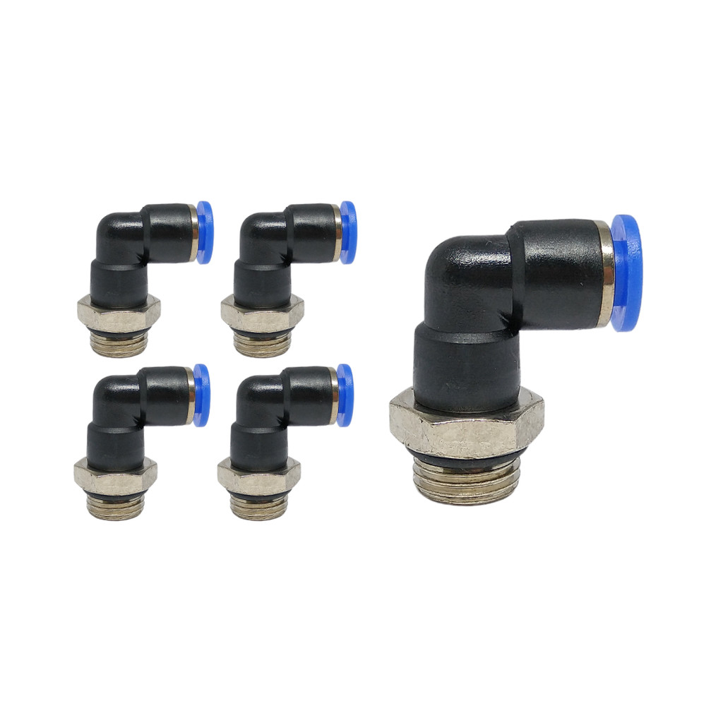 Conexão Pneumática Engate Rápido Cotovelo 6mm X 1/4'' Kit 5