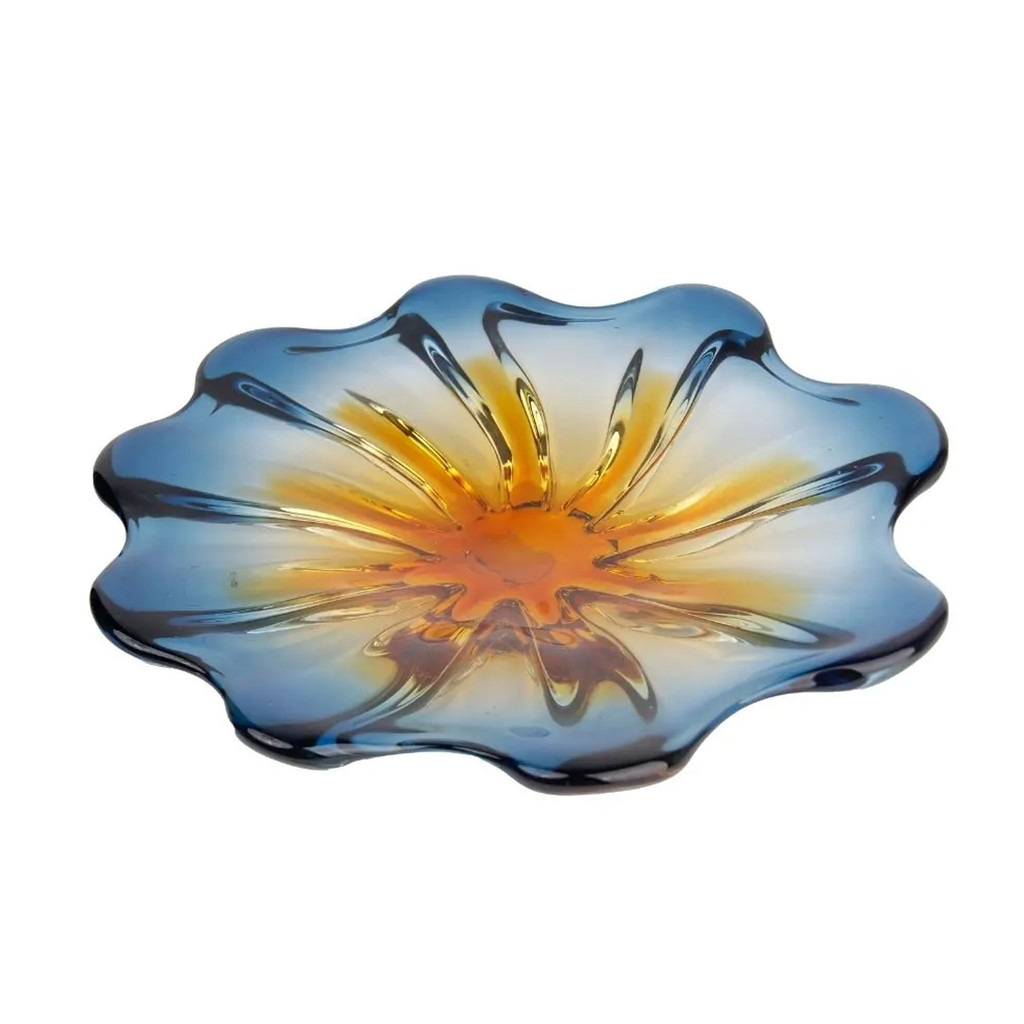 Centro De Mesa Em Vidro Robusto Cristal Murano Decoração Elegante Luxo