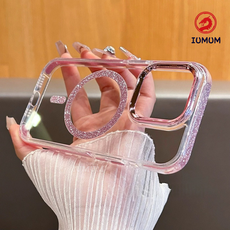 Novo Acrílico Brilhante pc Caso Transparente iPhone 16 15 14 13 12 11 Pro Max Magsafe Elegante Resistente Ao Choque Capa em Oferta na Shopee