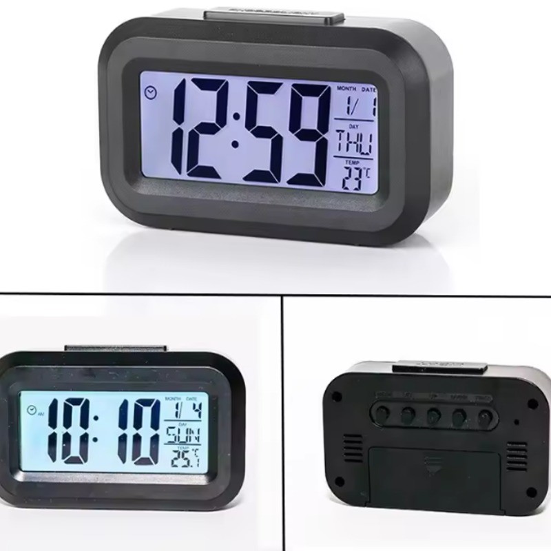 Relógio de Mesa Portátil Digital Despertador Led Lcd Brilha Escuro Pequeno tamanho 9cmx5,5cm em Oferta na Shopee
