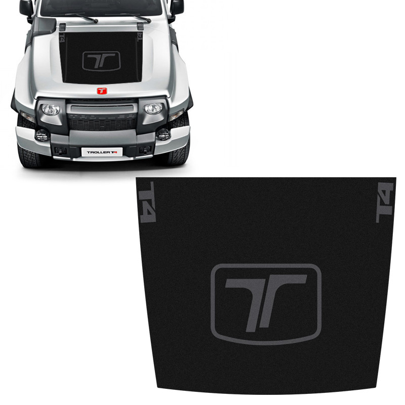 Adesivo do Capo Troller T4 2015/ Aplique Preto Logo Grafite