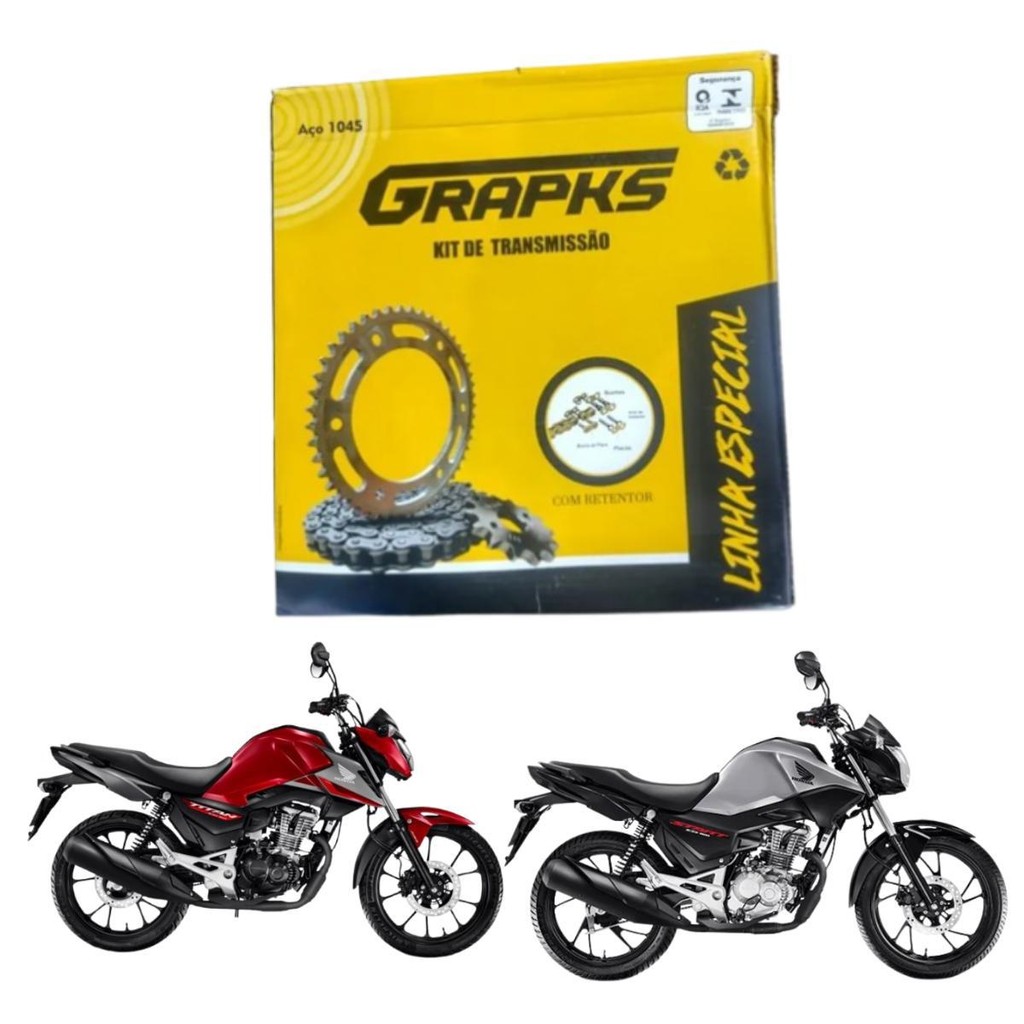 Kit Relação Tração Transmissão CG Titan Fan 160 2014 2015 2016 2017 a 2023 2024 2025 Com Retentor em Oferta na Shopee