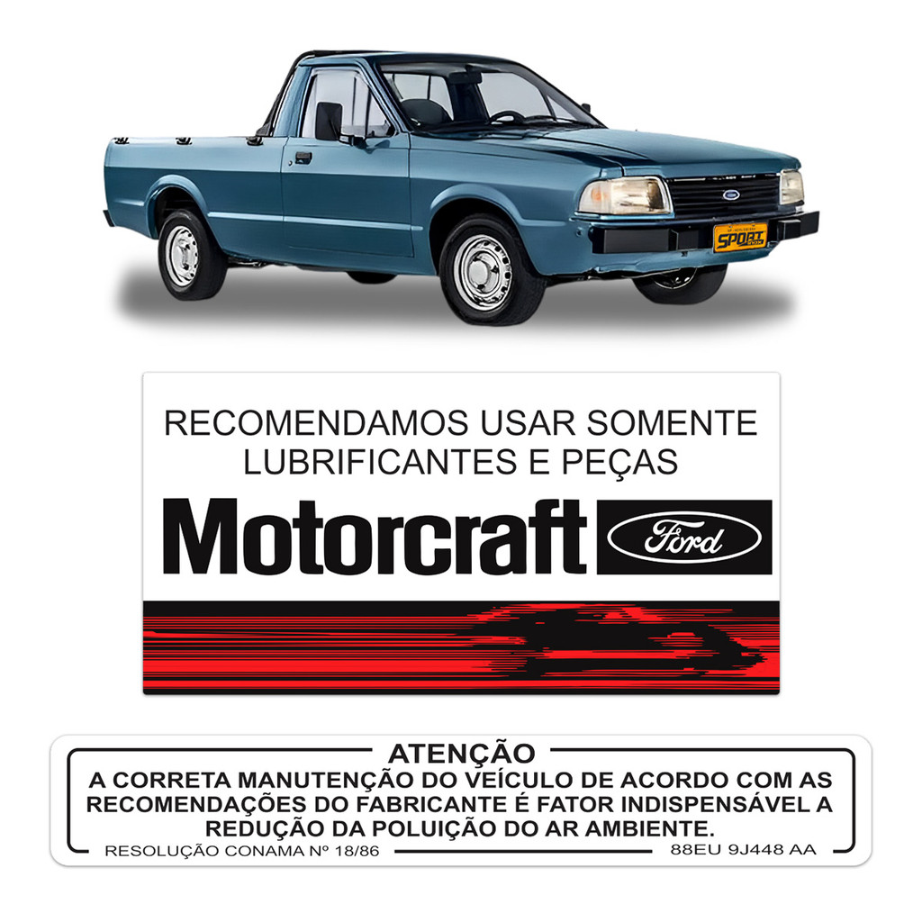 Kit De Adesivo Motorcraft Linha Ford - Interno Cofre Motor