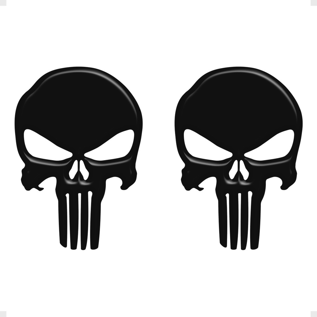 Adesivos Caveira Punisher Justiceiro Preto Resinado Carro em Oferta na Shopee