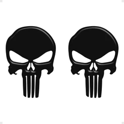 Adesivos Caveira Punisher Justiceiro Preto Resinado Carro