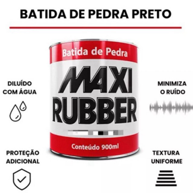 Batida De Pedra Preto 900ml Emborrachamento Bate Pedra - Maxi Rubber