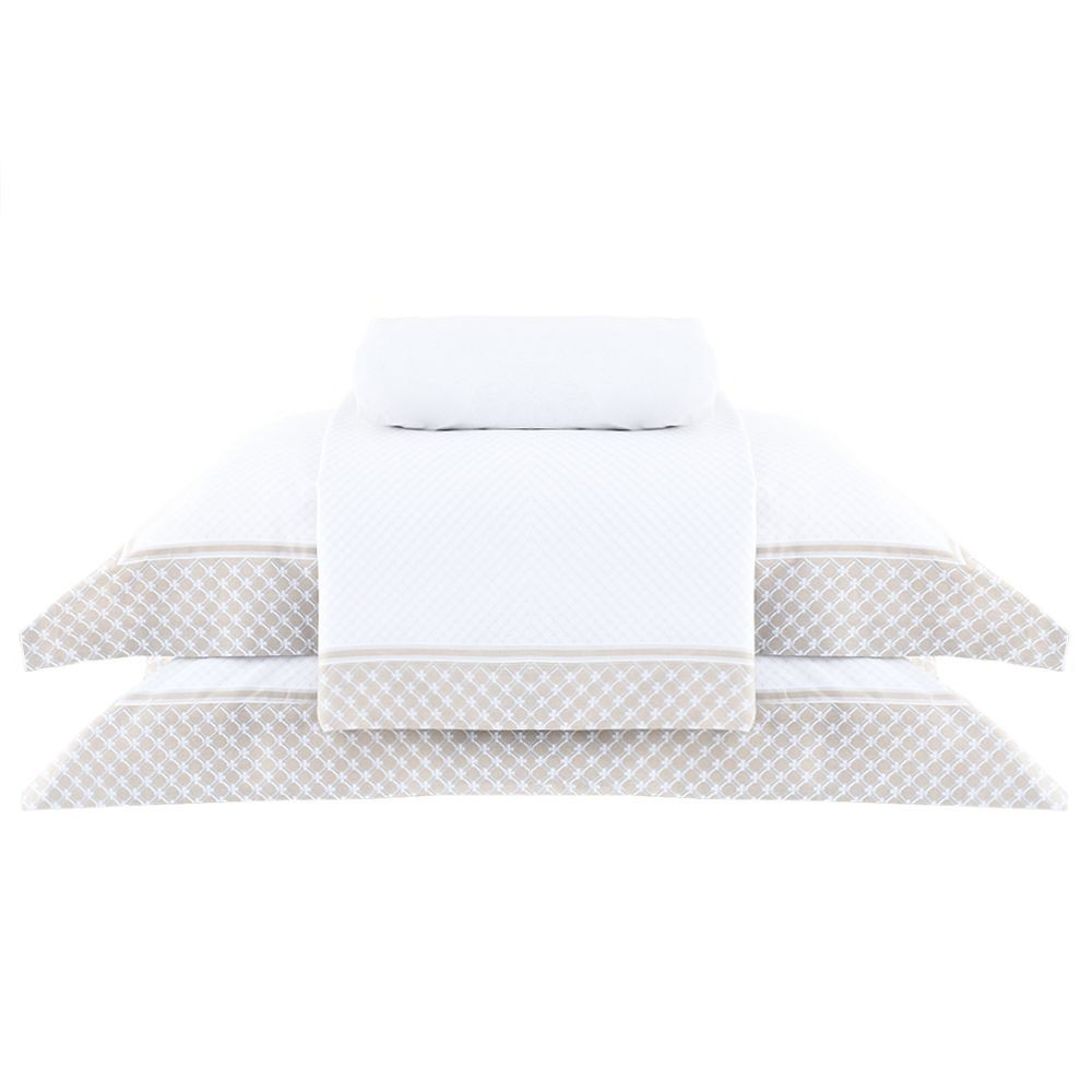 Jogo de Cama Queen Percal 180 Fios Buddemeyer Percalle Palazzio 100% Algodão Penteado Esta...