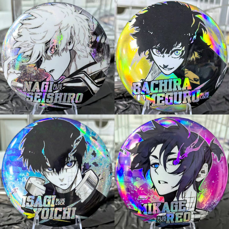 75mm Broches Blue Lock Refletivo/Holográfico/Nagi Seishiro/Bachira/Isagi/bottons/botton/Crachás/Crachas/pins/anime/goods em Oferta na Shopee