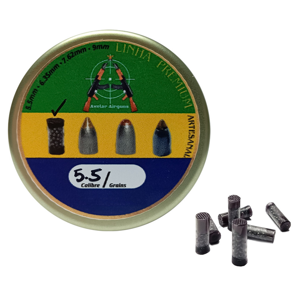 Chumbinho Tipo Cartucho 5.5mm Esferas 12 Gauge 50un Artesanal Para Carabina de Pressão em Oferta na Shopee